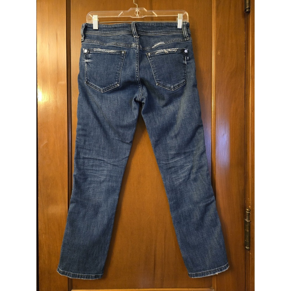 Anthropologie Pilcro Jeans Women 27 Petite Slim Boyfriend Crop Striped Side Boho - Picture 4 of 11